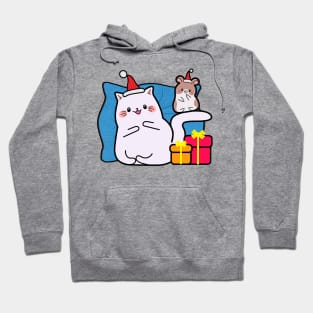 Kawaii style, Christmas, new year, mouse and cat kawaii, gifts Hoodie